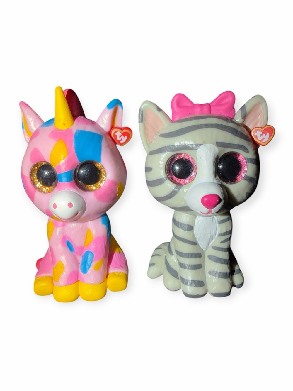 Ty Mini Boos Figurines Lot of 2- Fantasia Unicorn & Tundra Tiger